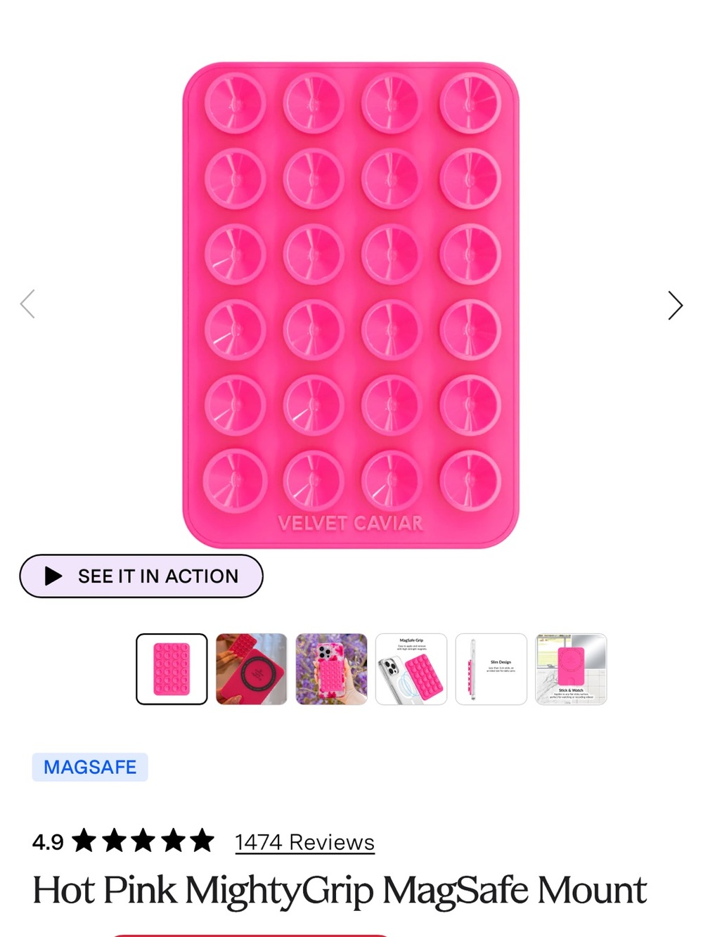 Hot pink MightyGrip MagSafe
Mount
